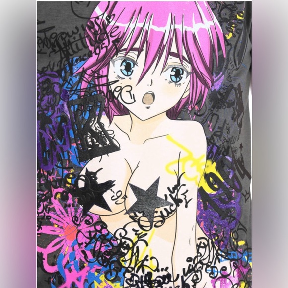 DSQUARED2 F/W 2016 P*RN Manga Gray Shirt T-Shirt Size XL Punk Anime - Picture 4 of 11